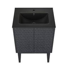 Swiss Madison Bosse 24" Freestanding Bathroom Vanity with Black Sink Top - SM-BV8801