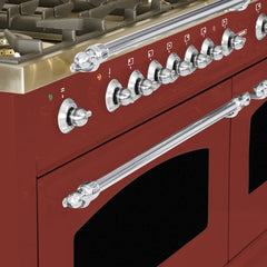 Hallman 60 in. Double Oven Duel Fuel Italian Range, Chrome Trim HDFR60CM