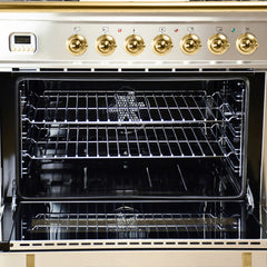 Hallman 36 in. Single Oven All Gas Italian Range, Brass Trim HGR36BS