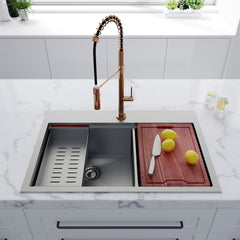 Swiss Madison Ravi Dual Basin 33 x 22 Topmount Kitchen Workstation Sink - SM-KT778 - The Home Selection