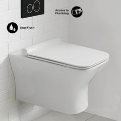 Swiss Madison Carré Wall-Hung Elongated Toilet Bowl - SM-WT455 - The Home Selection