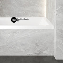 Swiss Madison Voltaire 54 in x 30 in Acrylic Glossy White, Alcove, Integral Left-Hand Drain, Bathtub - SM-AB562 - The Home Selection