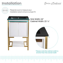 Swiss Madison Marseille 24 Bathroom Vanity in White - SM-BV217WBG - The Home Selection