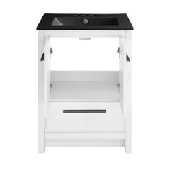 Swiss Madison Virage 24 in. White Bathroom Vanity With Ceramic Sink Top - SM-BV730W - The Home Selection