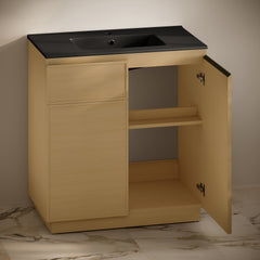 Swiss Madison St. Tropez 36" Freestanding Bathroom Vanity with Black Sink Top - SM-BV0802
