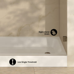 Swiss Madison Voltaire 60 x 30 Shower Pan Base with Right Drain - SM-SB0526G - The Home Selection