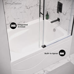 Swiss Madison Ivy 54'' x 30" Bathtub with Apron Right Hand Drain in White - SM-AB521