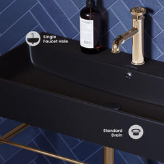 Swiss Madison Carré 36" Console Sink Matte Black Basin w/ Legs - SM-CS7 - The Home Selection