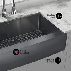 Swiss Madison Rivage 36" x 21" Stainless Steel, Single Basin, Farmhouse Kitchen Sink with Apron - SM-KS761 - The Home Selection