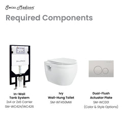 Swiss Madison Ivy Wall-Hung Elongated Toilet Bowl - SM-WT450 - The Home Selection