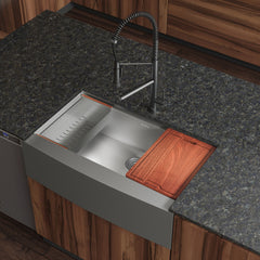 Swiss Madison Rivage 33 x 22 Single Basin Apron Kitchen Workstation Sink - SM-KS780 - The Home Selection