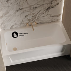 Swiss Madison Virage 60" x 30" Left or Right Hand Drain Alcove Bathtub with Apron - SM-AB58 - The Home Selection