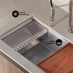Swiss Madison Rivage 33 x 19 Single Basin Undermount Kitchen Workstation Sink - SM-KU750 - The Home Selection