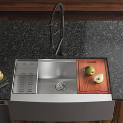 Swiss Madison Rivage 33 x 22 Single Basin Apron Kitchen Workstation Sink - SM-KS780 - The Home Selection
