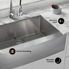 Swiss Madison Rivage 30" x 21" Stainless Steel, Single Basin, Farmhouse Kitchen Sink with Apron - SM-KS759 - The Home Selection