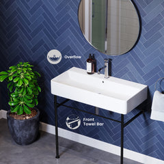 Swiss Madison Carré 36" Console Sink White Basin w/ Legs - SM-CS7 - The Home Selection