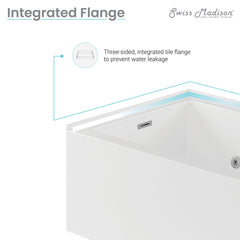 Swiss Madison Avancer 60" x 36" Right-Hand Drain Rectangular Alcove Whirlpool Bathtub with Apron - SM-AB591 - The Home Selection