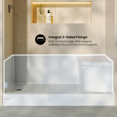 Swiss Madison Aquatique 60" x 32" Left Drain, Shower Base - SM-SB537 - The Home Selection
