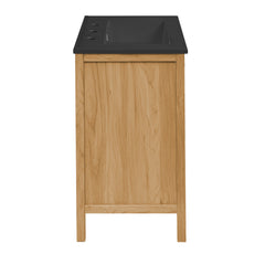 Swiss Madison Chateau 24" Freestanding Bathroom Vanity in Golden Oak with Black 3-Hole Centerset Sink Top - SM-BV240-3MB