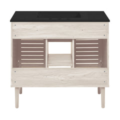 Swiss Madison Bron 36" Freestanding Bathroom Vanity with Black 3-Hole Widespread Sink Top - SM-BV6202