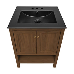 Swiss Madison Chateau 24" Freestanding Bathroom Vanity with Black 3-Hole Centerset Sink Top - SM-BV0601