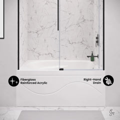 Swiss Madison Ivy 48'' x 32" Bathtub with Apron Right Hand Drain in White - SM-AB523