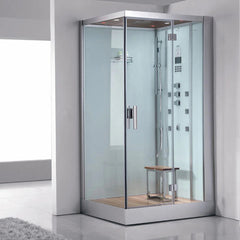 Platinum DZ960 39 inch 1-Person Steam Shower - white interior with controls on the right