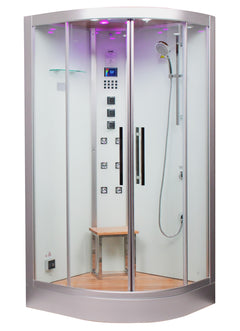 Platinum DZ963 Corner Steam Shower - white interior