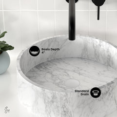 Swiss Madison ﻿Cache 17" Round Vessel Bathroom Sink in Marbled Grey - SM-VSM252E - The Home Selection
