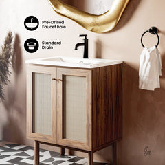 Swiss Madison Classe 30" Freestanding Bathroom Vanity in Golden Oak with Sink Top - SM-BV664