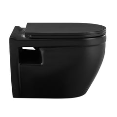 Swiss Madison Ivy Wall-Hung Toilet Bundle 0.8/1.6 GPF Dual Flush with Black Flush Plate - SM-WT0902