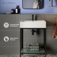 Swiss Madison Pierre 24 Single, Freestanding, Open Shelf, Metal Frame Bathroom Vanity - SM-BV71 - The Home Selection