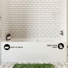 Swiss Madison Voltaire 72" x 36" Right-Hand Drain Alcove Bathtub with Apron - SM-AB555 - The Home Selection