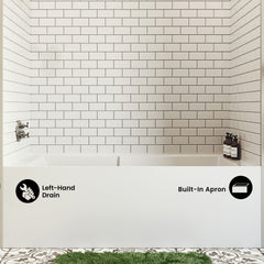 Swiss Madison Voltaire 72" x 36" Left-Hand Drain Alcove Bathtub with Apron - SM-AB556 - The Home Selection