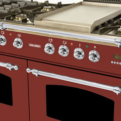 Hallman 60 in. Double Oven Duel Fuel Italian Range, Chrome Trim HDFR60CM