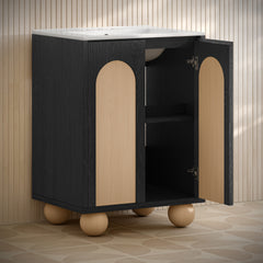 Swiss Madison Plaisir II 24" Freestanding Bathroom Vanity with 3-Hole Centerset Sink Top - SM-BV0701