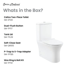 Swiss Madison Calice Two-Piece Elongated Rear Outlet Toilet Dual-Flush 0.8/1.28 gpf - SM-2T120 - The Home Selection