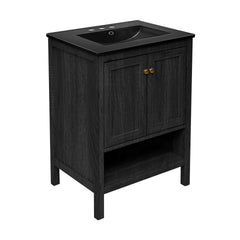 Swiss Madison Chateau 24" Freestanding Bathroom Vanity with Black 3-Hole Centerset Sink Top - SM-BV0601