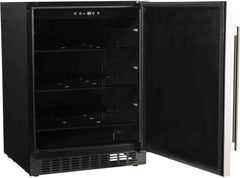 Azure 24-Inch Compact Refrigerator with Blue LED Interior Lighting, Reversible Door, Automatic Defrost, ADA Compliance, and 5.1 Cu ft Capacity - A124R