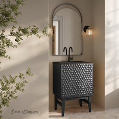 Swiss Madison Bosse 24" Freestanding Bathroom Vanity with Black Sink Top - SM-BV8801