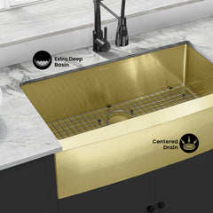 Swiss Madison Rivage 36" x 21" Stainless Steel, Single Basin, Farmhouse Kitchen Sink with Apron - SM-KS761 - The Home Selection