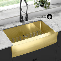 Swiss Madison Rivage 33" x 21" Stainless Steel, Single Basin, Farmhouse Kitchen Sink with Apron - SM-KS758 - The Home Selection