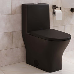 Swiss Madison Sublime II One-Piece 10" Rough-in 1.1/1.6 GPF Dual Top Flush Round Compact Toilet in Matte Black - SM-1T277MB