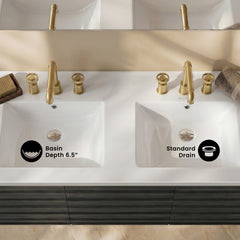 Swiss Madison 60 inch Vanity Top Bathroom Sink with 3 Holes - SM-VT360-3 - The Home Selection