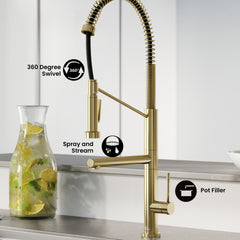 Swiss Madison Novuet Single Handle, Pull-Down Kitchen Faucet with Pot Filler SM-KF74