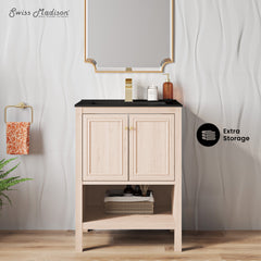 Swiss Madison Chateau 24" Freestanding Bathroom Vanity with Black Sink Top - SM-BV0601