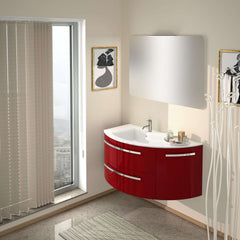LaToscana Ameno 38" Wall Mounted Vanity Set with Right Rounded Cabinet Glossy Red - AM38OPT1R