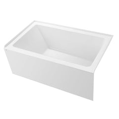 Vanity Art 48"x 32" Pure White Alcove Soaking Tub with Overflow and Drain - B3011-Right