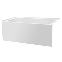 Vanity Art 48"x 32" Pure White Alcove Soaking Tub with Overflow and Drain - B3011-Right