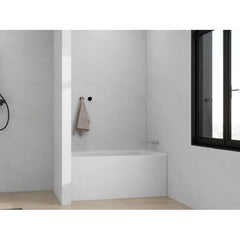 Vanity Art 48"x 32" Pure White Alcove Soaking Tub with Overflow and Drain - B3011-Right